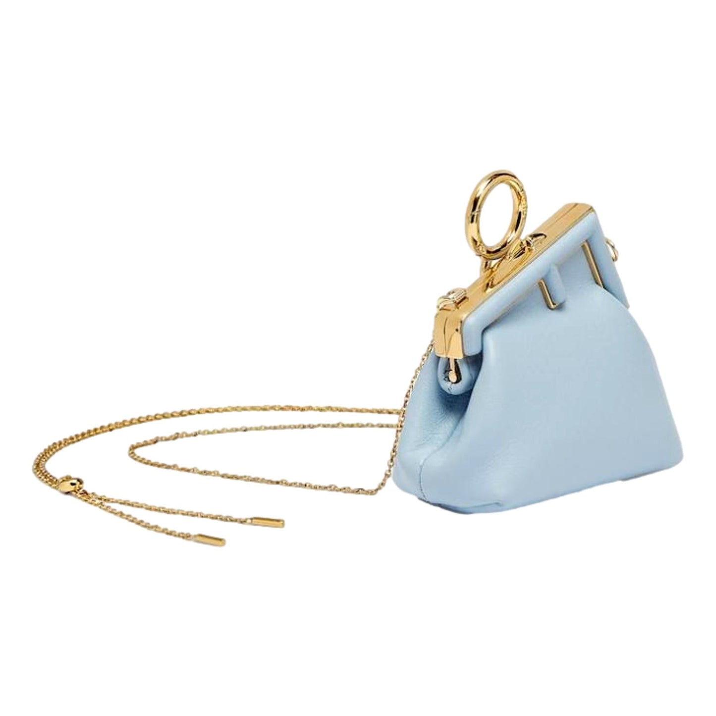 Fendi First Blue Leather Nano Coin Purse Charm