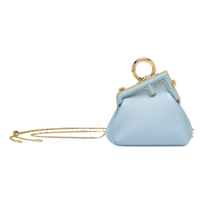 Fendi First Blue Leather Nano Coin Purse Charm