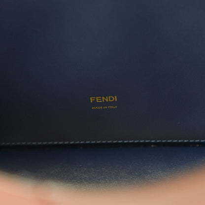 Fendi Kan U Rust Brown Calfskin Leather Large Shoulder Bag