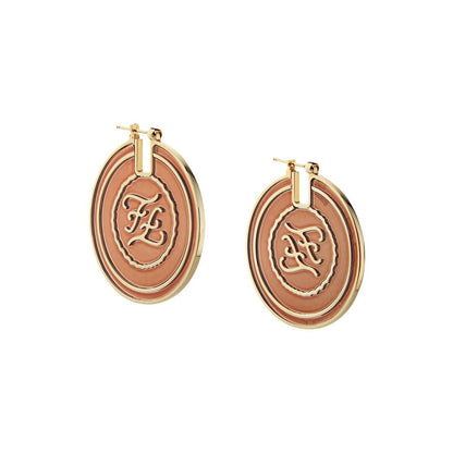 Fendi Karligraphy FF Rust Brown Earrings 8AG893