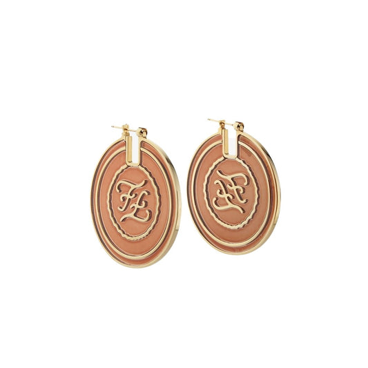 Fendi Karligraphy FF Rust Brown Earrings 8AG893