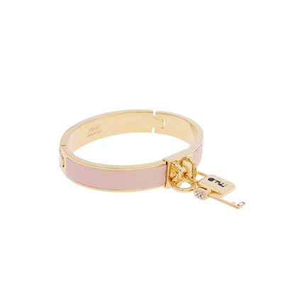 Fendi Master Key Light Rose Leather Gold Medium Bracelet