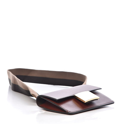Fendi Baguette Brown Calfskin Leather Flat Mini Shoulder Bag 8BS039