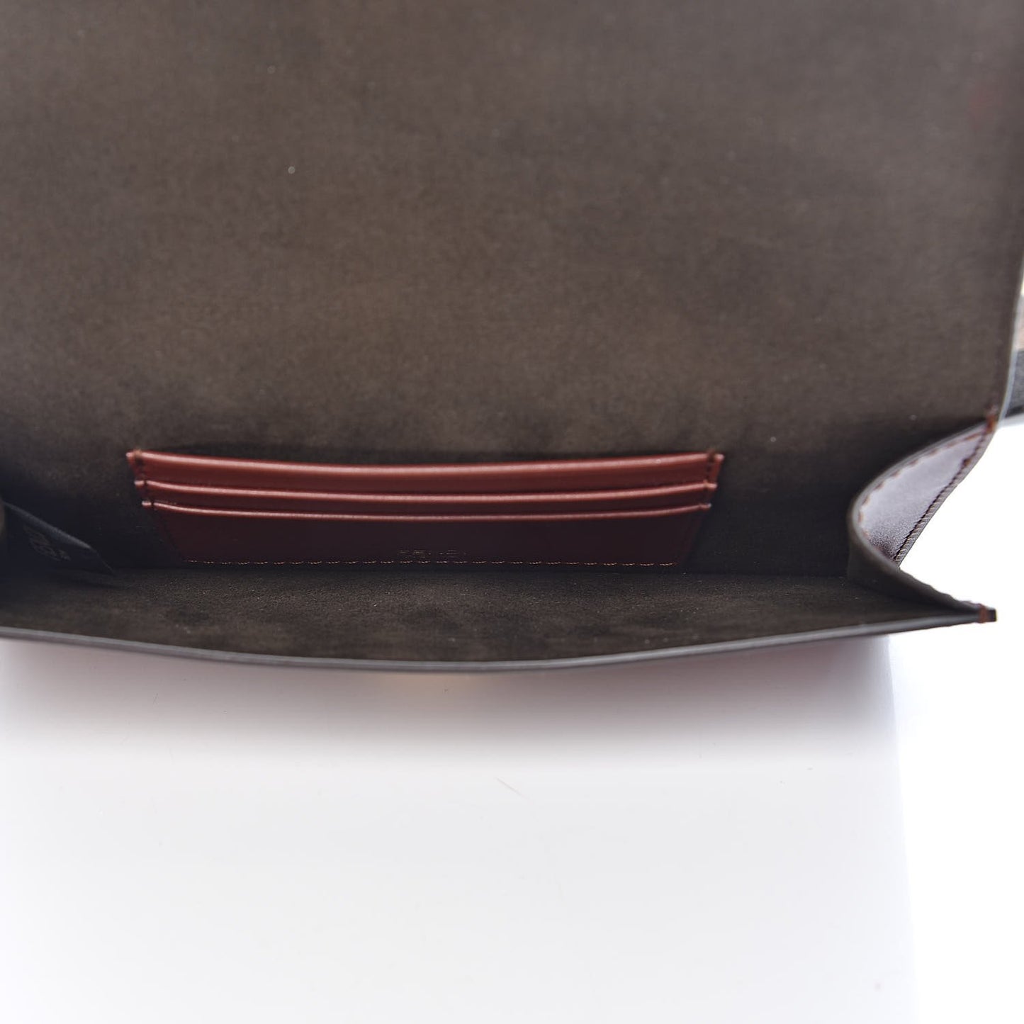 Fendi Baguette Brown Calfskin Leather Flat Mini Shoulder Bag 8BS039