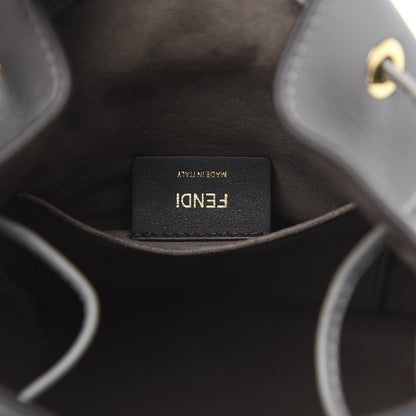 Fendi Mon Tresor Grey Calfskin Leather Bucket Bag