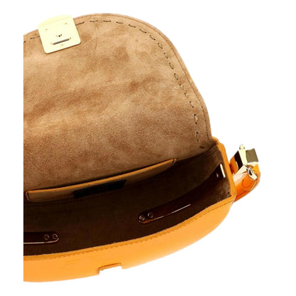Fendi Moonlight Clementine Orange Leather Satchel Crossbody Bag