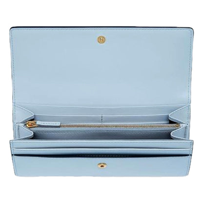 Fendi Roma Light Blue Smooth Calf Leather Continental Flap Wallet