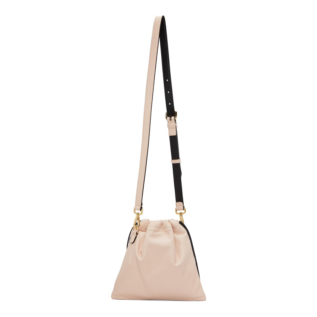 Fendi Roma Sack Pink Leather Drawstring Pouch Crossbody Bag
