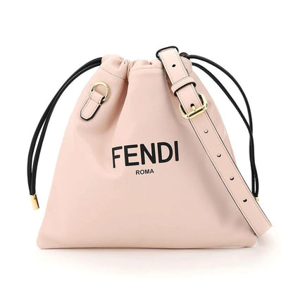 Fendi Roma Sack Pink Leather Drawstring Pouch Crossbody Bag