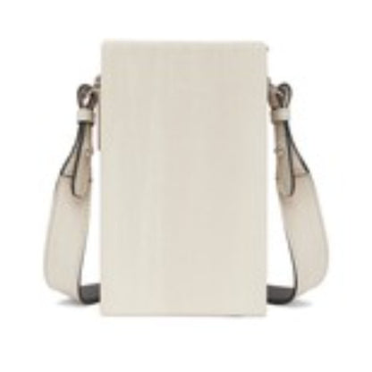 Fendi Roma Vertical Box Grey Leather Shoulder Bag