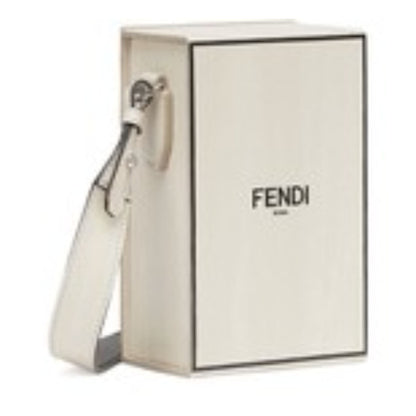 Fendi Roma Vertical Box Grey Leather Shoulder Bag