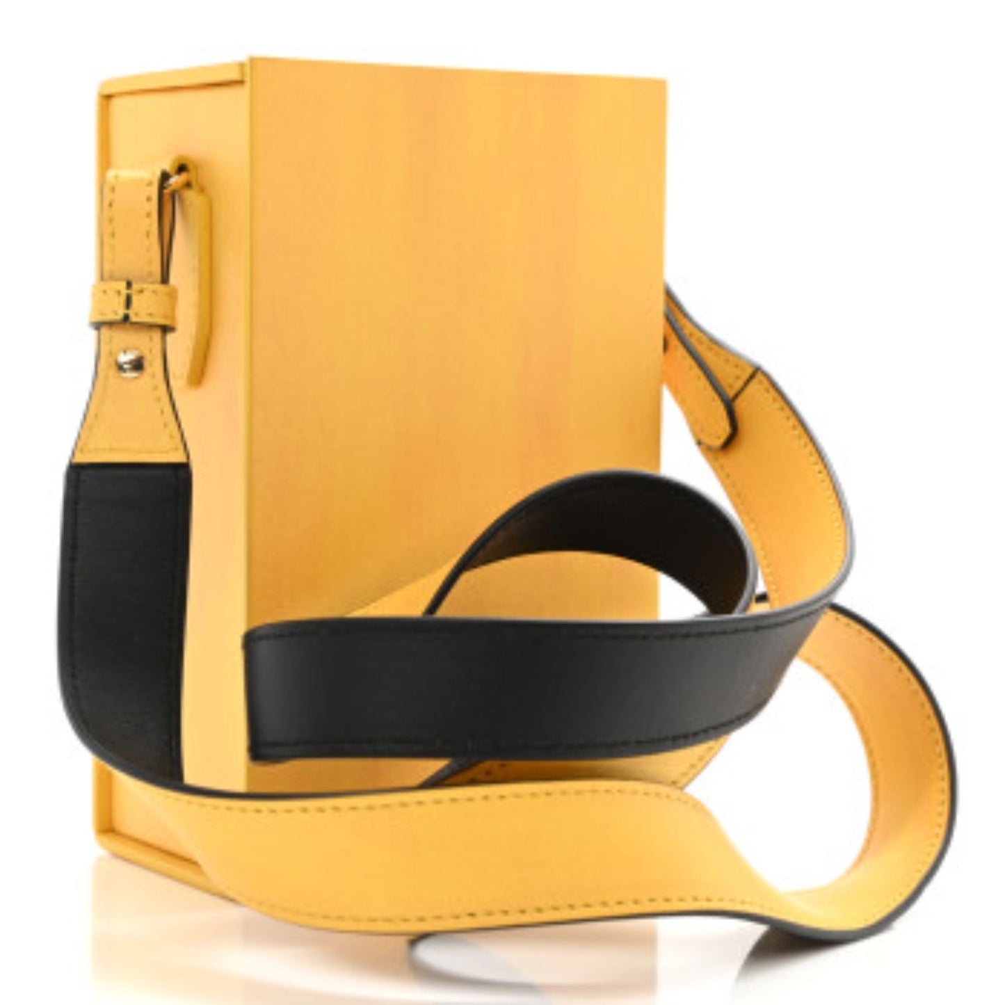Fendi Roma Vertical Box Yellow Leather Shoulder Bag 7VA519