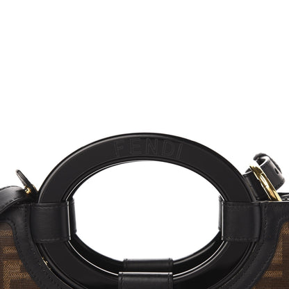 Fendi Runaway Glazed Canvas 1974 FF Stamp Small Shoulder Bag