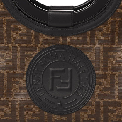 Fendi Runaway Glazed Canvas 1974 FF Stamp Small Shoulder Bag