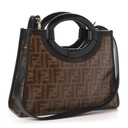 Fendi Runaway Glazed Canvas 1974 FF Stamp Small Shoulder Bag