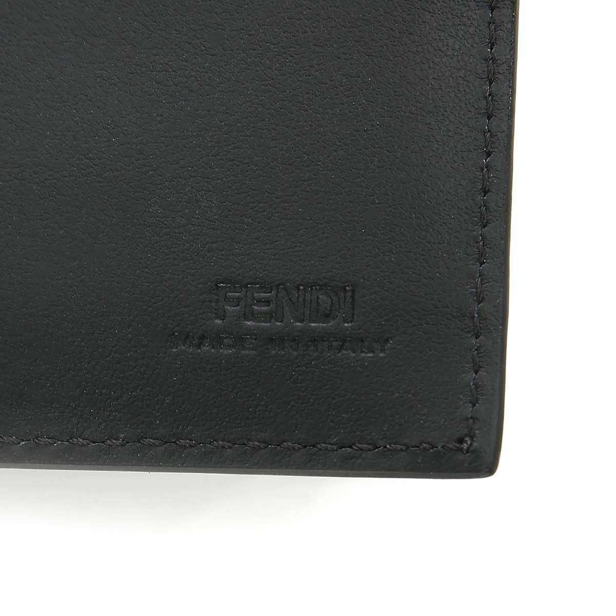 Fendi See You Bugs Black Smooth Calf Leather Money Clip Bifold 7M0281