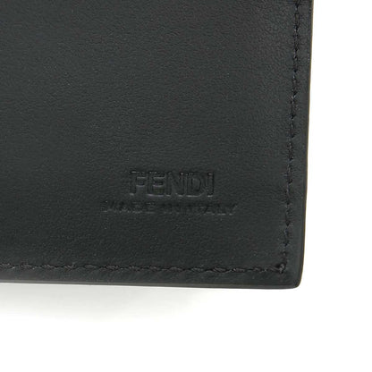 Fendi See You Bugs Black Smooth Calf Leather Money Clip Bifold 7M0281
