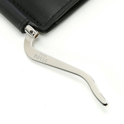 Fendi See You Bugs Black Smooth Calf Leather Money Clip Bifold 7M0281