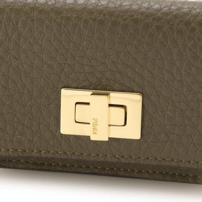 Fendi Selleria Leather Avocado Green Micro Trifold Wallet