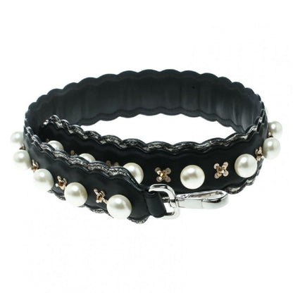 Fendi Strap You Black Pearl Leather Snakeskin Shoulder Strap