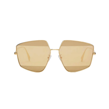 Fendi Stripes Gold Tint and Frame Metal Sunglasses