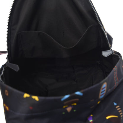 Fendi Super Bugs Navy Blue Nylon Backpack Bag 7VZ043