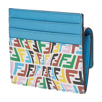 Fendi Vertigo Baguette Multicolor Leather Card Holder Wallet