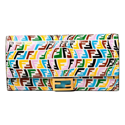 Fendi Vertigo Baguette Multicolor Leather Long Wallet