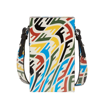 Fendi Vertigo Vertical Box Multicolor Leather Shoulder Bag