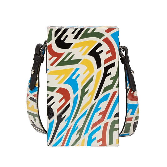 Fendi Vertigo Vertical Box Multicolor Leather Shoulder Bag