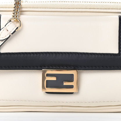 Fendi Vitello Grace Matte Bicolor Easy Baguette Black White
