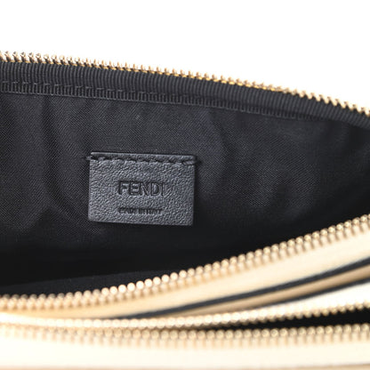 Fendi Vitello Grace Matte Bicolor Easy Baguette Black White