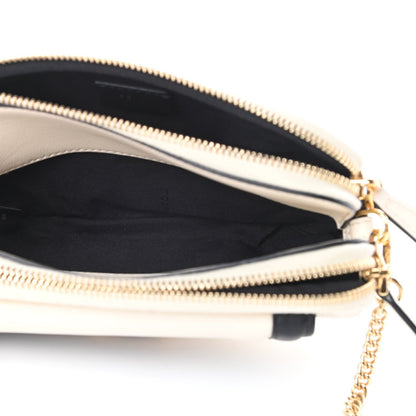Fendi Vitello Grace Matte Bicolor Easy Baguette Black White