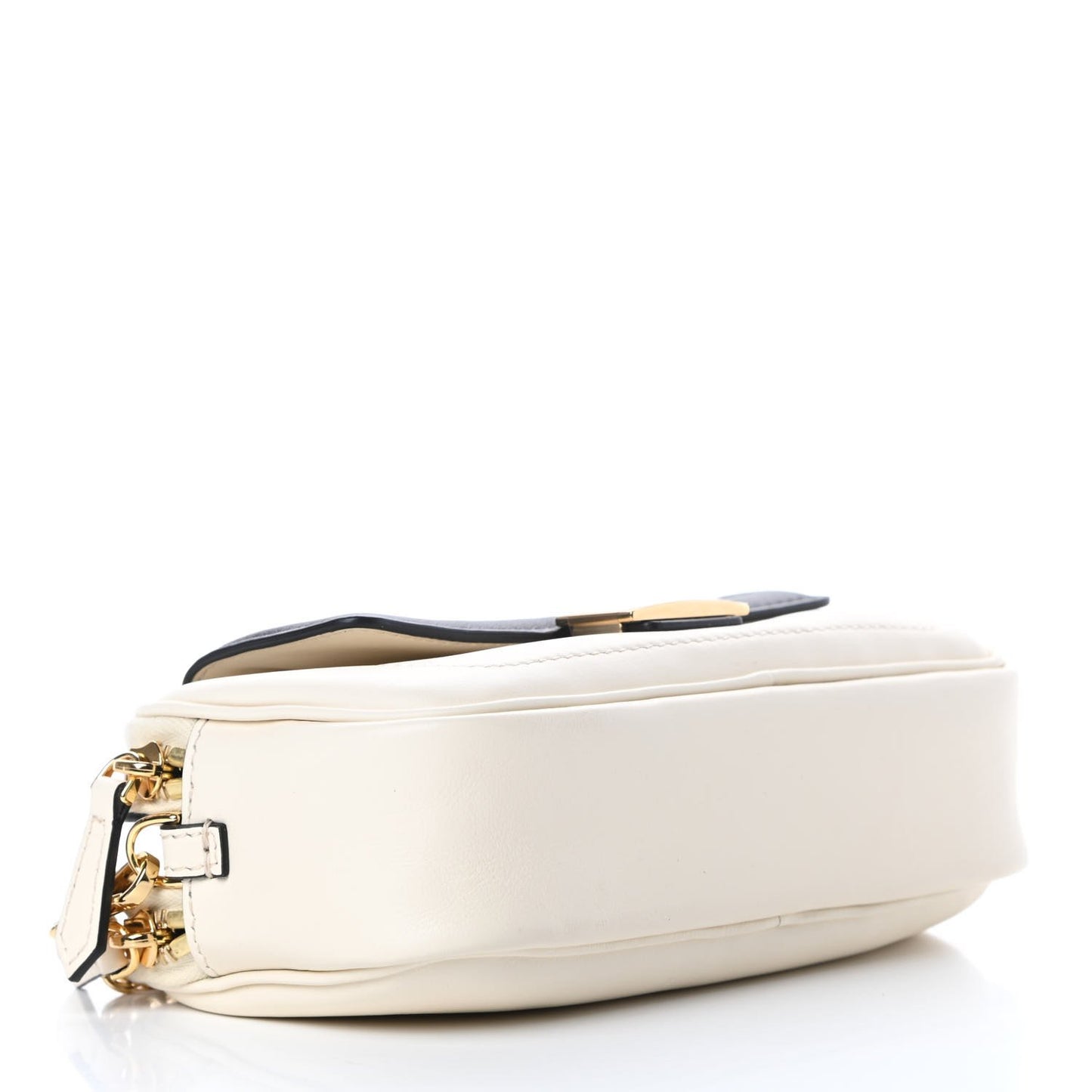 Fendi Vitello Grace Matte Bicolor Easy Baguette Black White