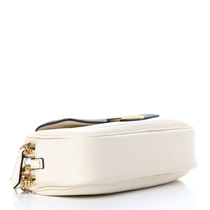 Fendi Vitello Grace Matte Bicolor Easy Baguette Black White