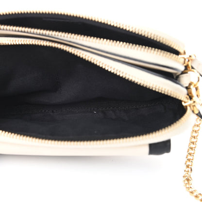 Fendi Vitello Grace Matte Bicolor Easy Baguette Black White