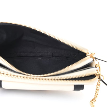 Fendi Vitello Grace Matte Bicolor Easy Baguette Black White