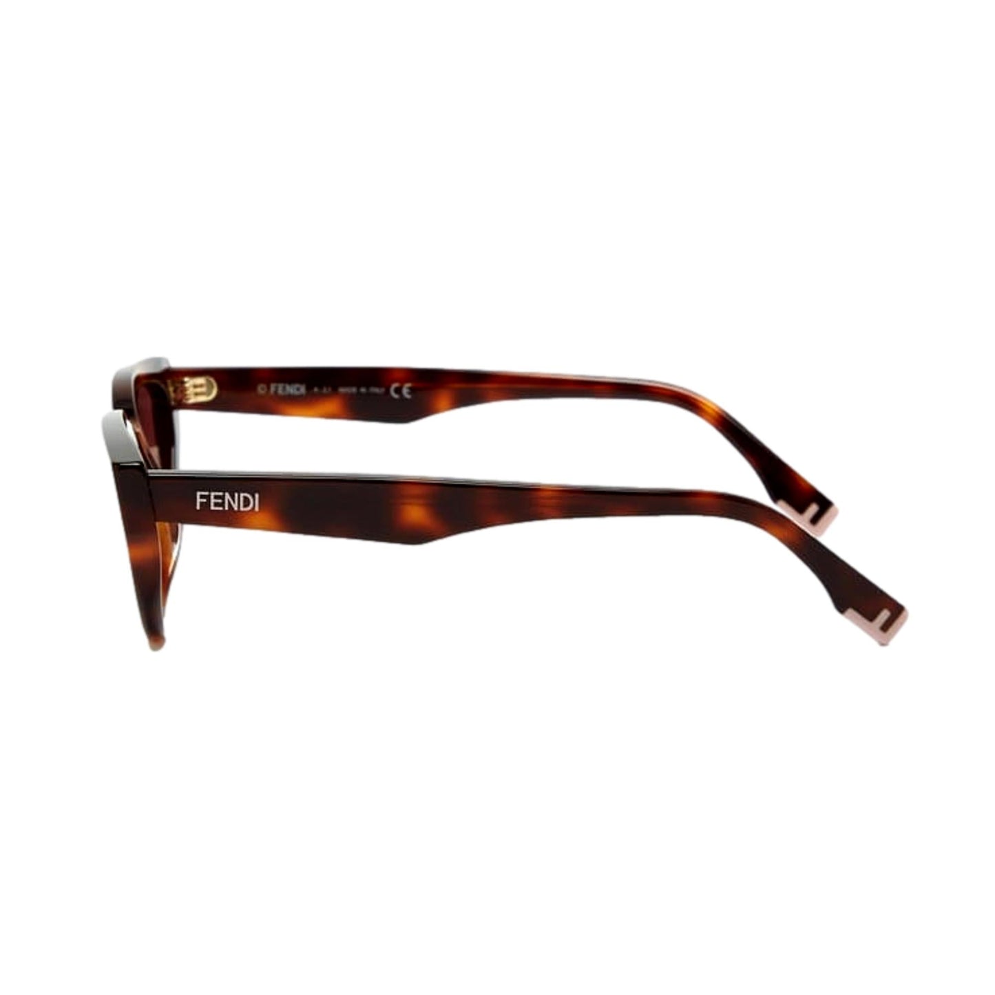 Fendi By The Way Pink Lenses Tortoise Shell Acetate Cat Eye Frame Sunglasses