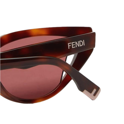 Fendi By The Way Pink Lenses Tortoise Shell Acetate Cat Eye Frame Sunglasses