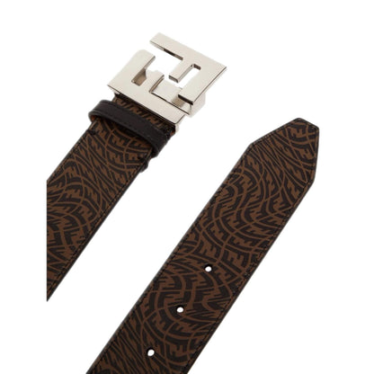 Fendi x Sarah Coleman FF Vertigo Brown Leather Belt 100/40 7C0403