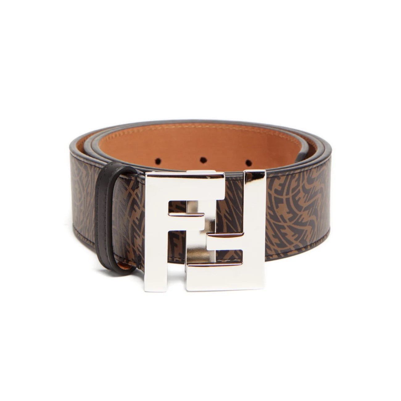 Fendi x Sarah Coleman FF Vertigo Brown Leather Belt 85/34 7C0403