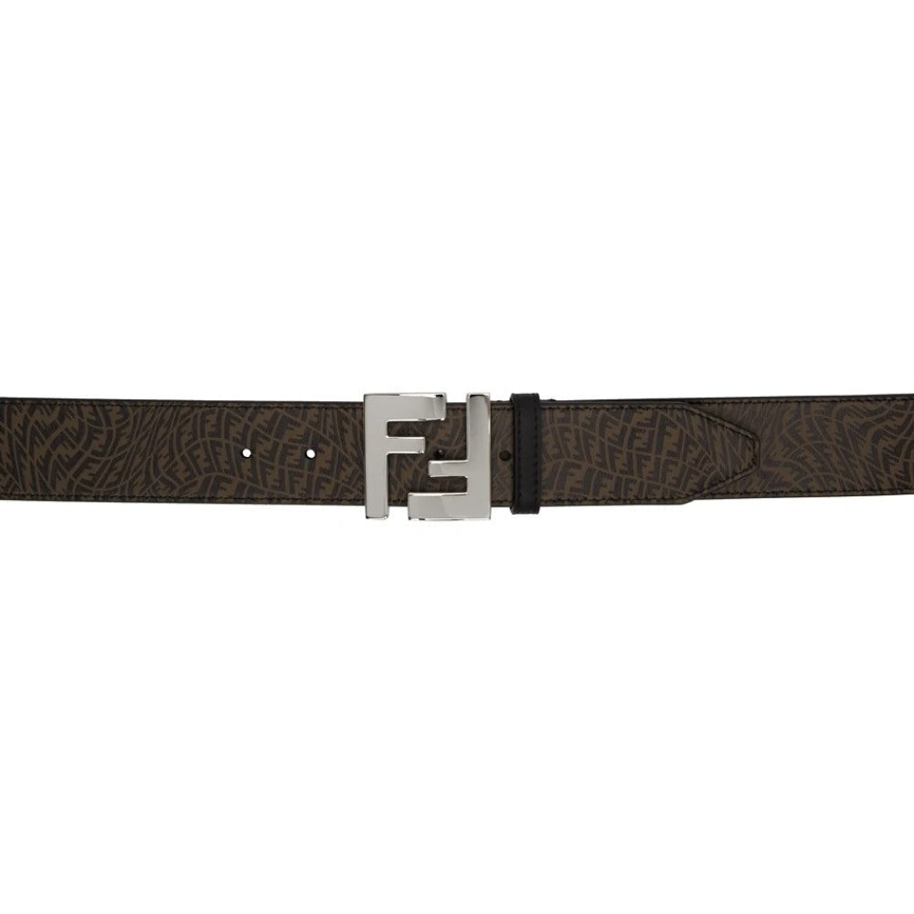 Fendi x Sarah Coleman FF Vertigo Brown Leather Belt 85/34 7C0403