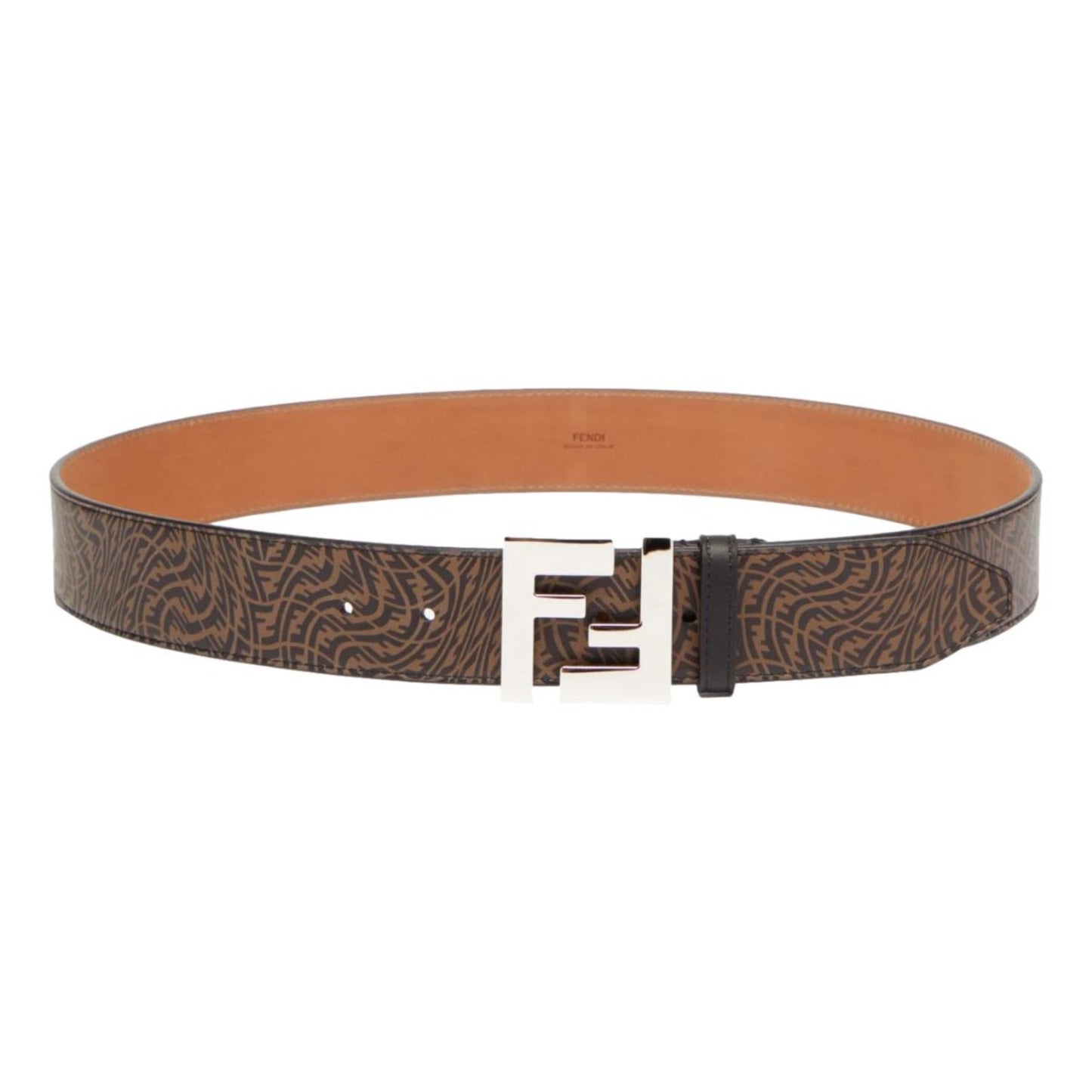 Fendi x Sarah Coleman Mens FF Vertigo Brown Leather Belt 95/38