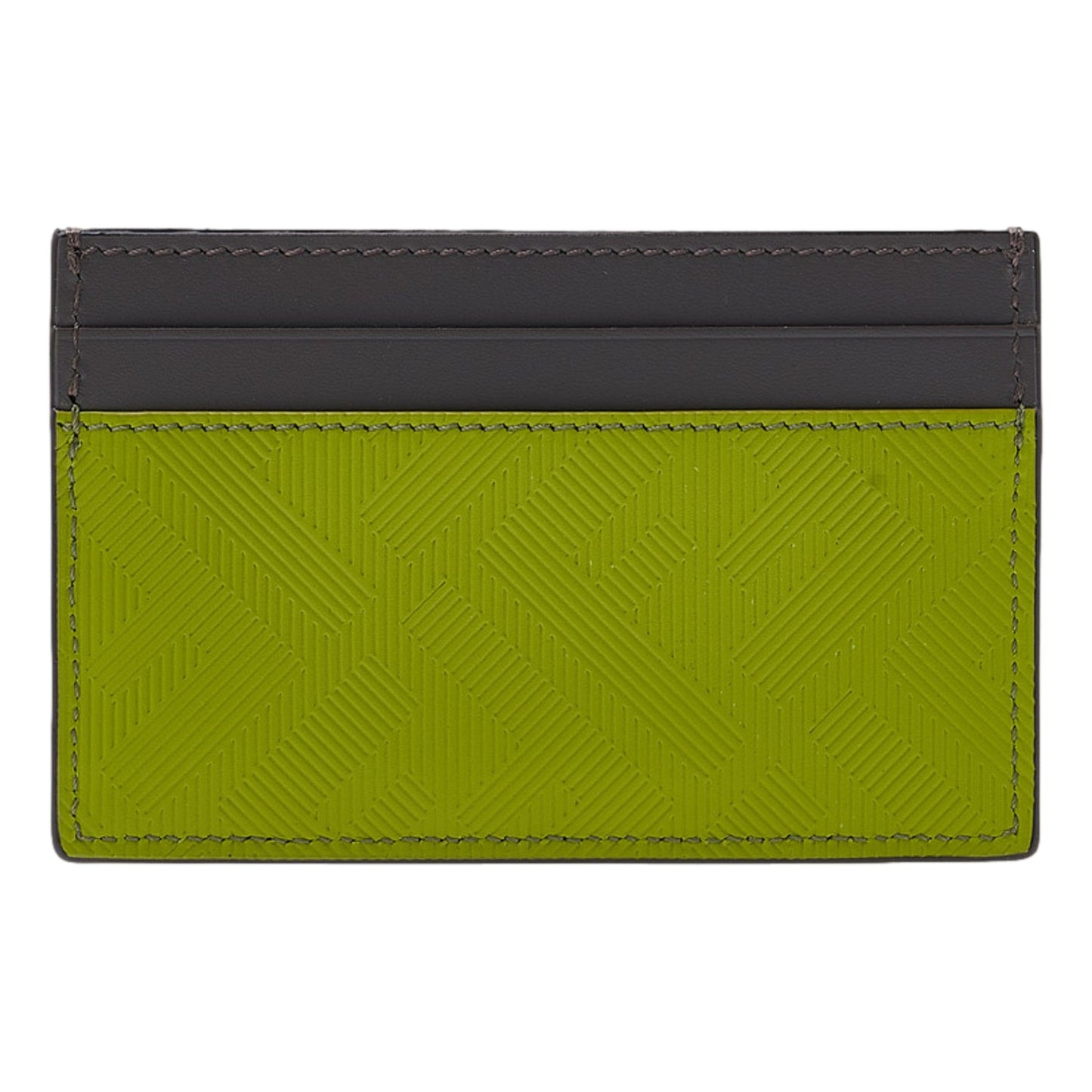 Fendi FF Zucca Cardholder Case Wallet Wasabi Green Gray Calf Leather