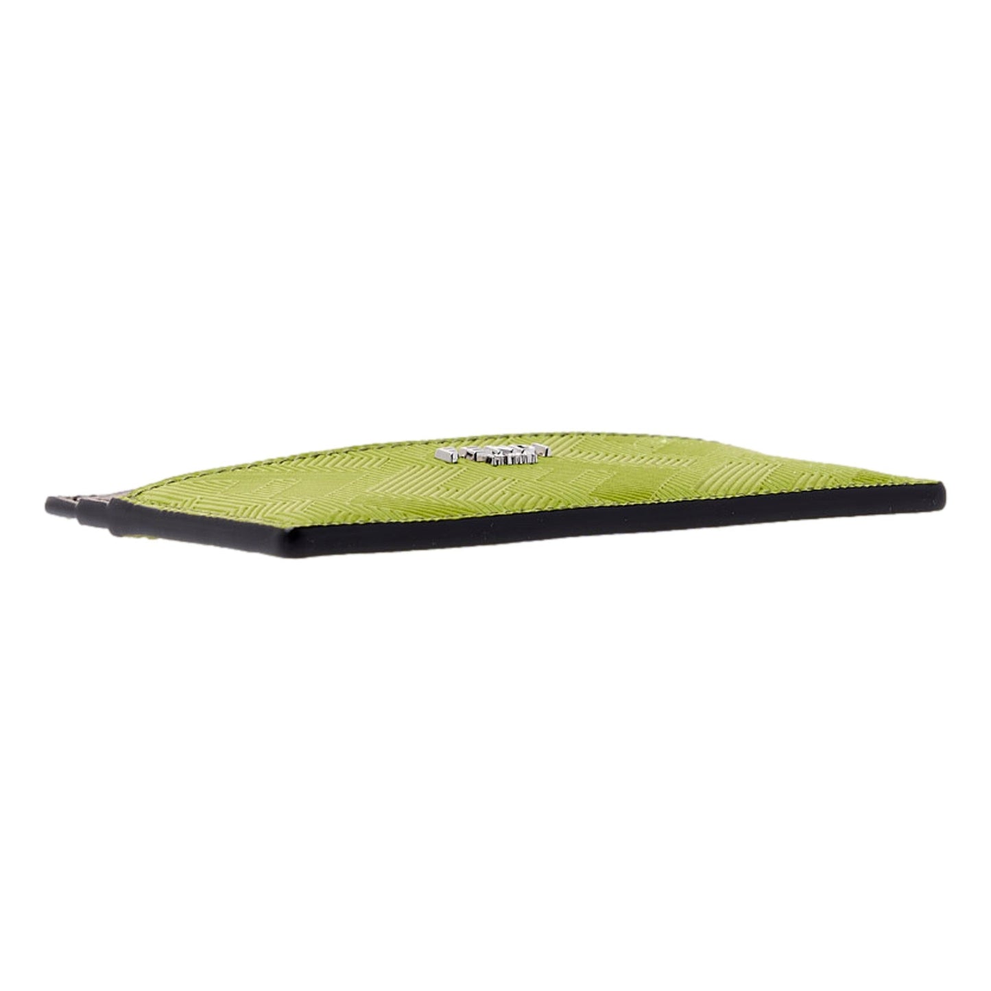 Fendi FF Zucca Cardholder Case Wallet Wasabi Green Gray Calf Leather