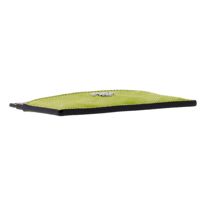 Fendi FF Zucca Cardholder Case Wallet Wasabi Green Gray Calf Leather