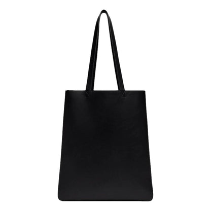 Fendi Roma Embossed Logo Black Calf Leather Large Shopping Tote Bag
