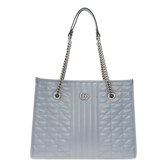 Gucci GG Marmont Medium Matelassé Tote In Dark Grey 675796