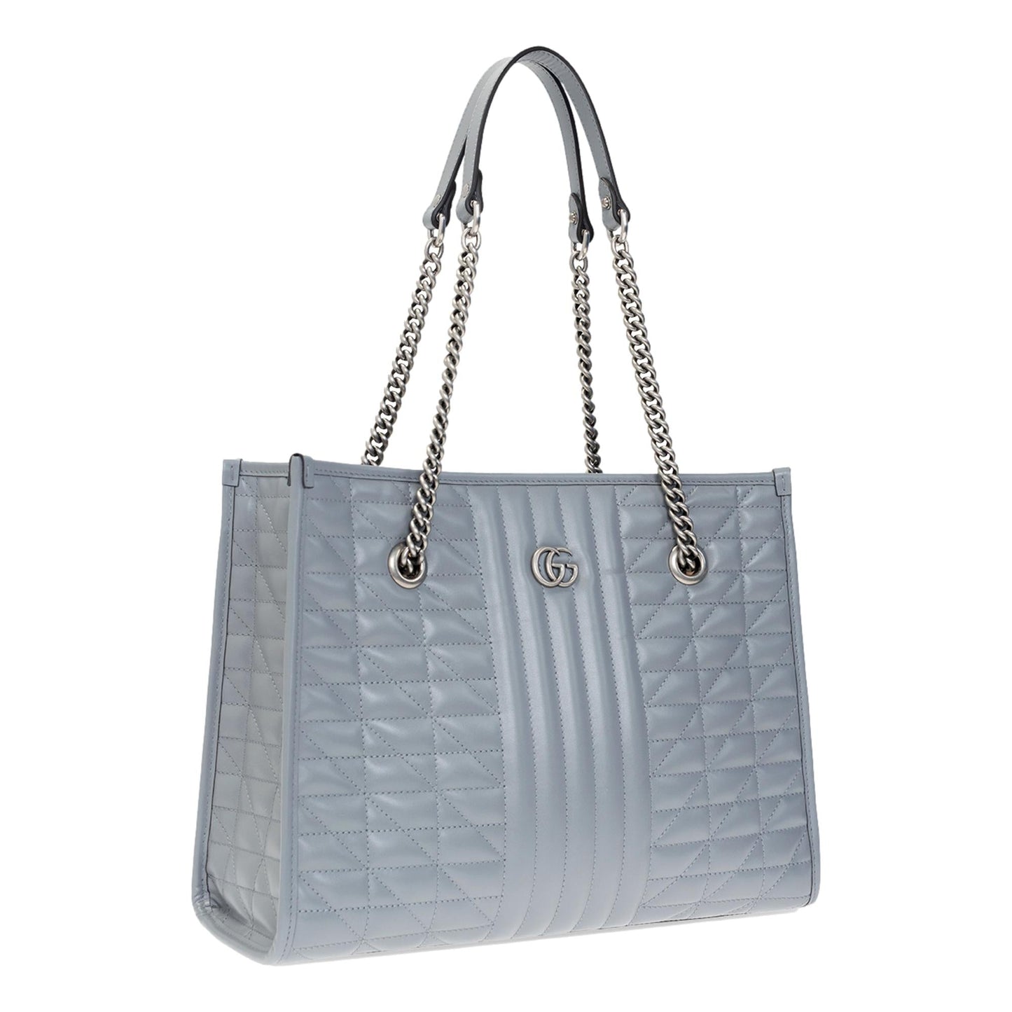 Gucci GG Marmont Medium Matelassé Tote In Dark Grey 675796