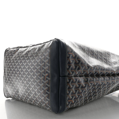 Goyard Artois Womens Shopping Tote Bag Coated Canvas GM Navy Blue